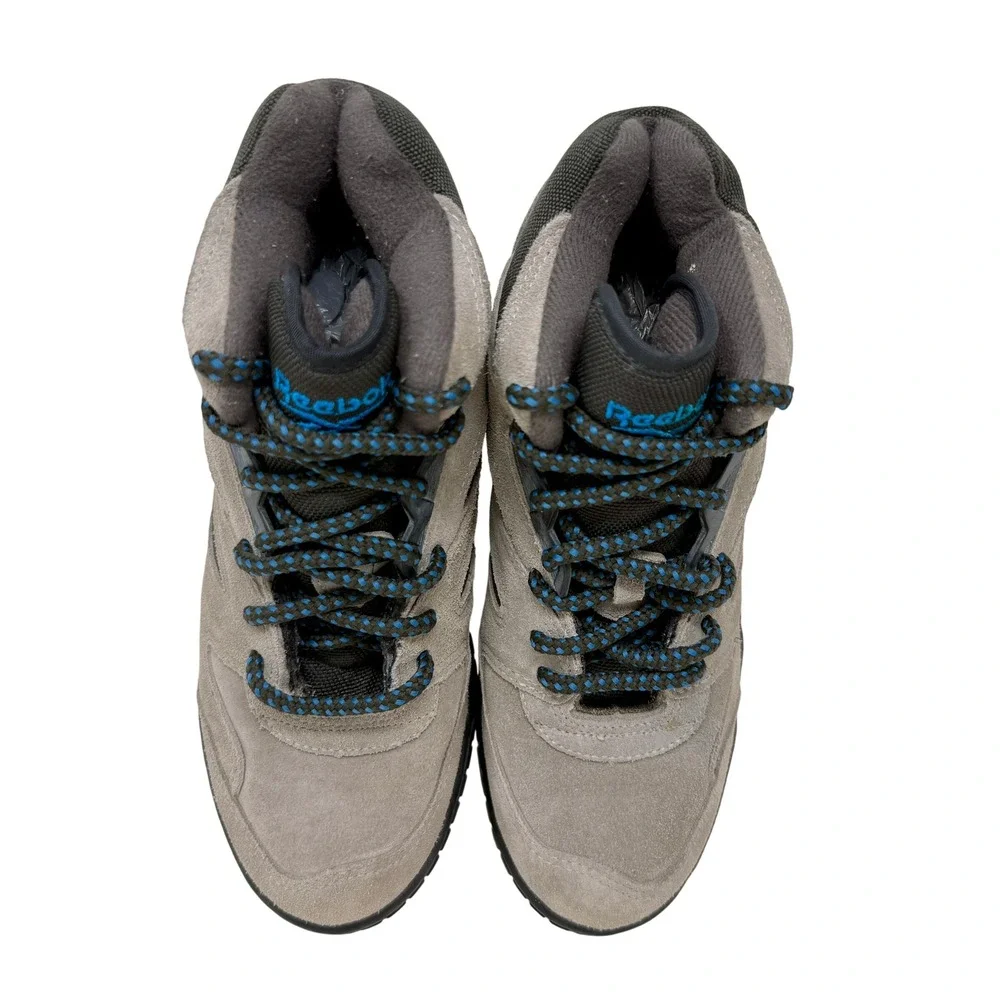 Vintage Reebok RA 308 WFC Men's 7 Grey Blue Suede Trail Hiking Boots Retro 90s